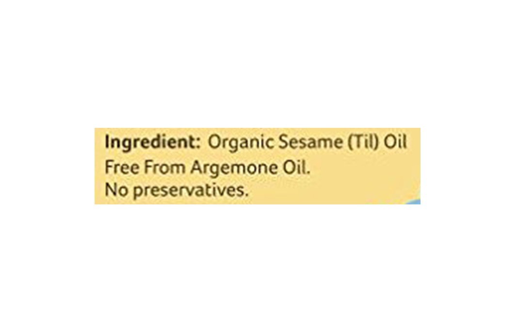 Organic India 100% Certified Organic Sesame Oil (Til Oil)   Bottle  1 litre